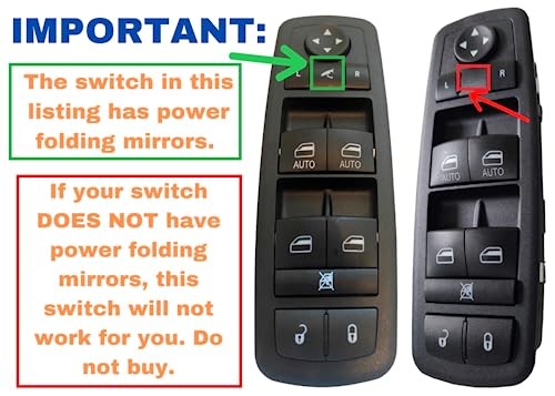 Window Master Switch for 2013-2014 Dodge Ram 1500 2500, 2015 Ram; 2012-2015