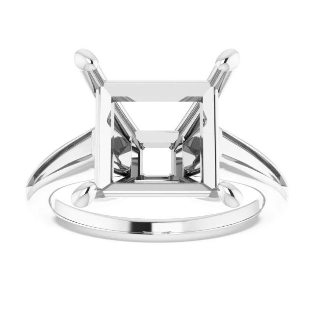 Women Engagement Semi Mount Ring Setting Square 11 mm 925 Silver