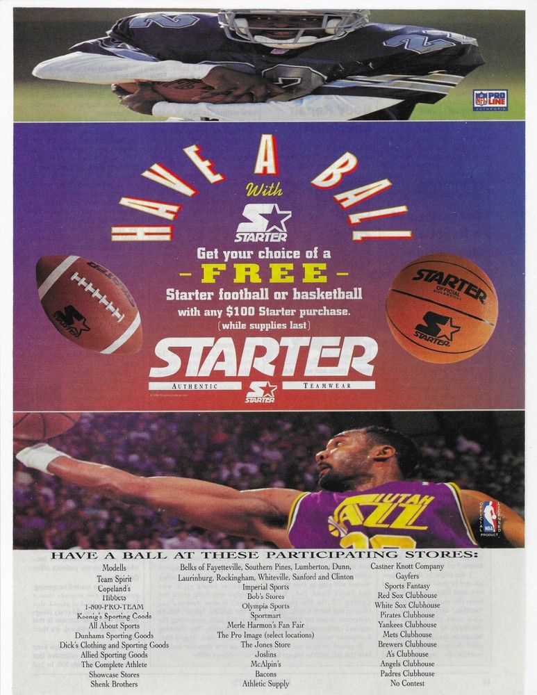 KARL MALONE  STARTER ORIGINAL PRINT AD