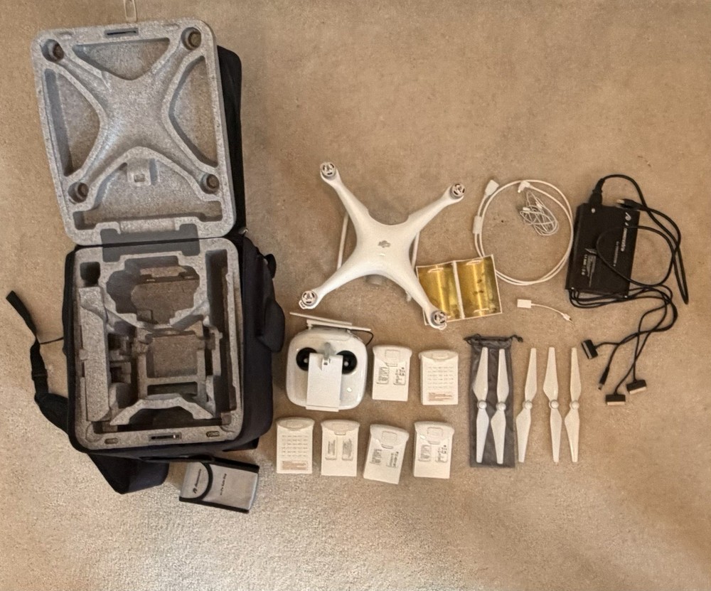 DJI Phantom 4 PRO Drone – Complete Kit w/ Case, Extra Batteries & Accessories