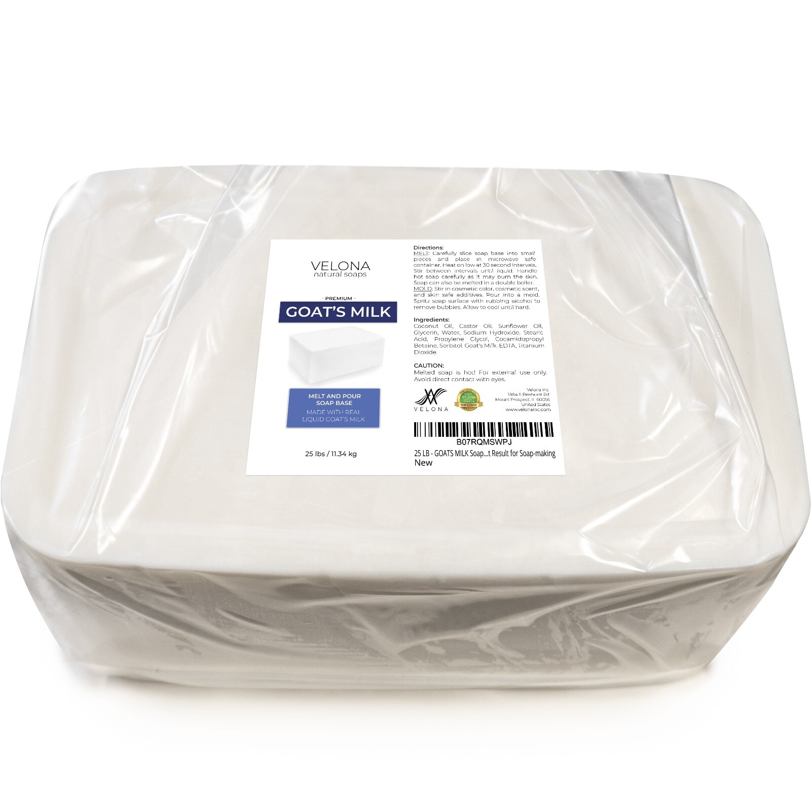 2,5,10,25 LB - GOATS MILK Soap Base by Velona | SLS/SLES free | Melt and Pour