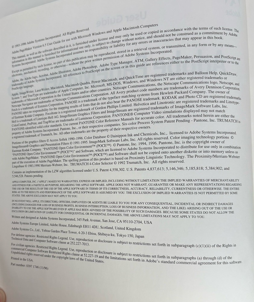 Orig Adobe PageMaker 6.5 | WINDOWS 95 | Official User Guide & Verification Code