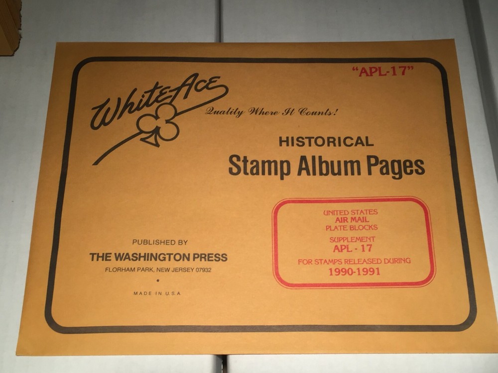 New Package of White Ace Pages 1990-1991 US Air Mail Blocks APL-17
