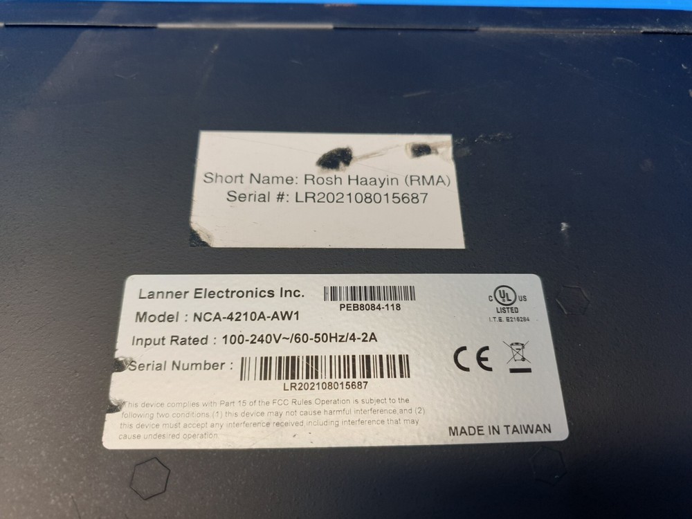Lanner NCA-4210A-AW1 Desktop Network Security Appliance