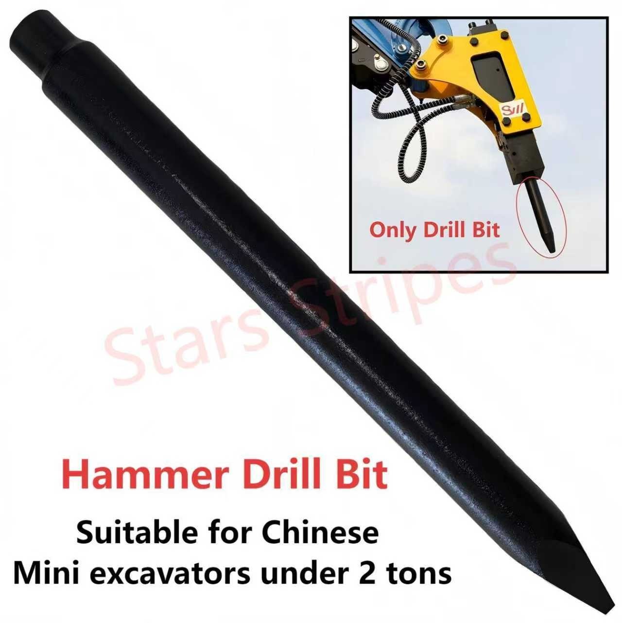 Breaker Bit Chisel Point Hydraulic Jack Hammer for 0.8T-2.5T Breaker Hammer