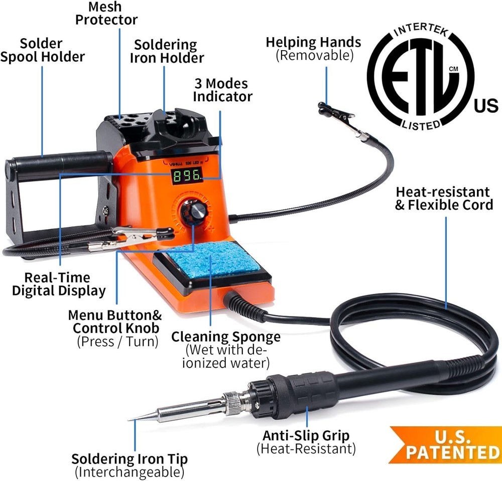 LED Display Soldering Iron Station Kit with Adjustable Temperature Control