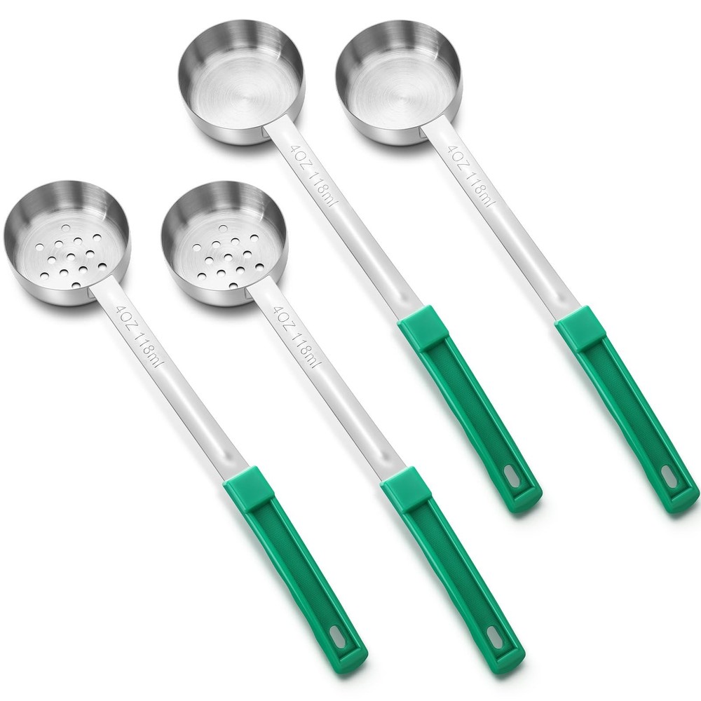4 Pcs Portion Control Serving Spoons Portion Control Spoons Ladle Scoops Food...