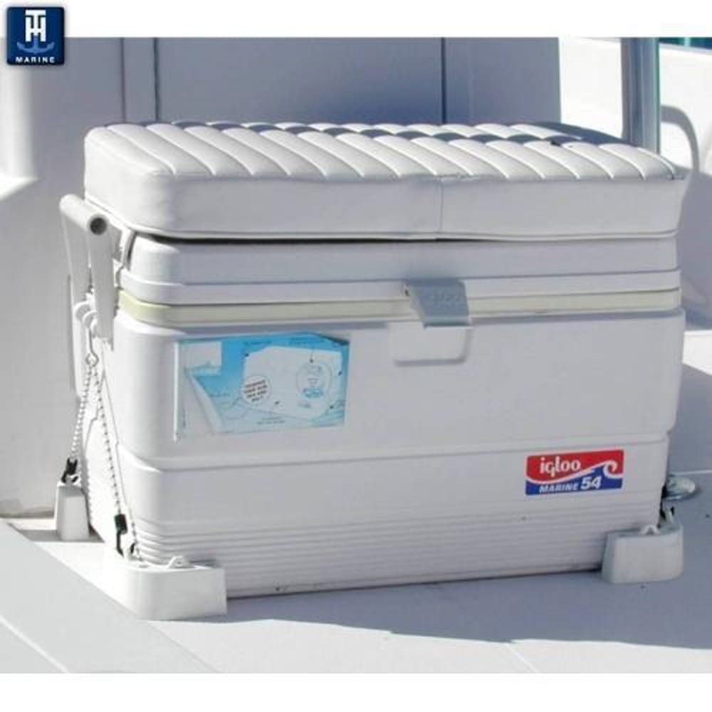 Plastic 4 Bracket 2 Bungee Strap Beverage Cooler Tie Down Kit for Most Coolers