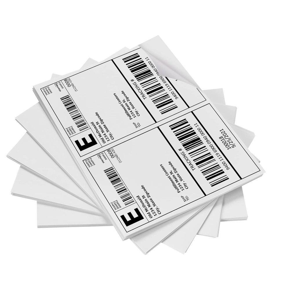 Shipping Labels, Pacific Mailer Half Sheet Label 200 White