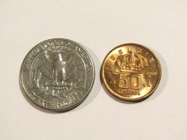 Belgium 1964 50 Centimes unc Bronze Coin