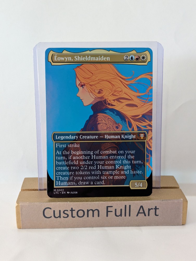 Eowyn, Shieldmaiden Foil Custom sticker on bulk MTG Commander LOTR