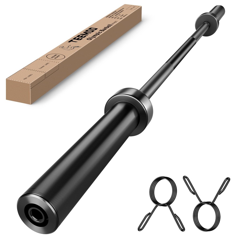 Olympic Barbell Bar, 57" Barbell Bar with 2 Spring Collars, Strength Training...