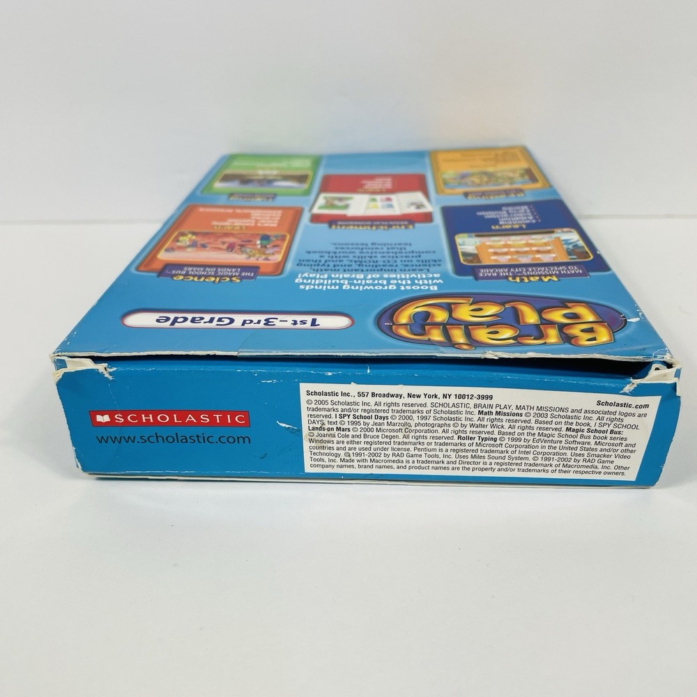 Scholastic Brain Play 1st Grade 3rd edition PC CD-ROM Software Children's Game