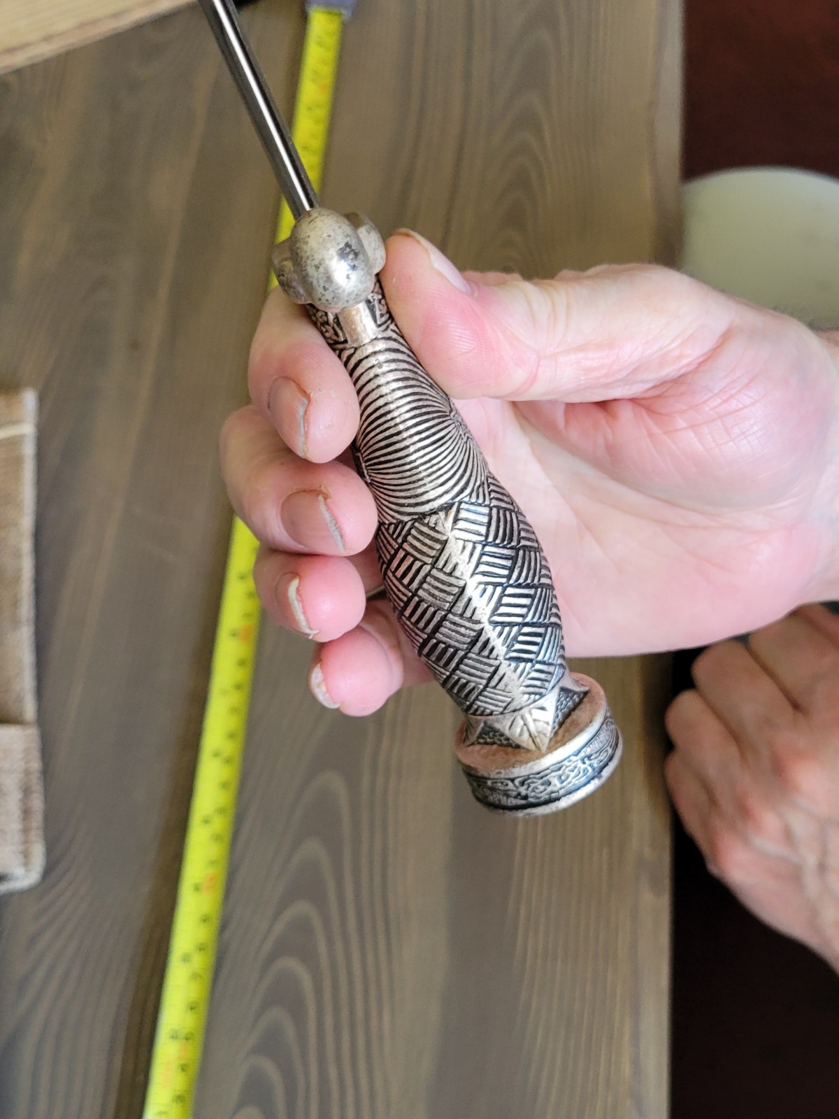 UNIQUE! Vintage Nickle Silver Dagger with Sheath & Frog! Spanish?