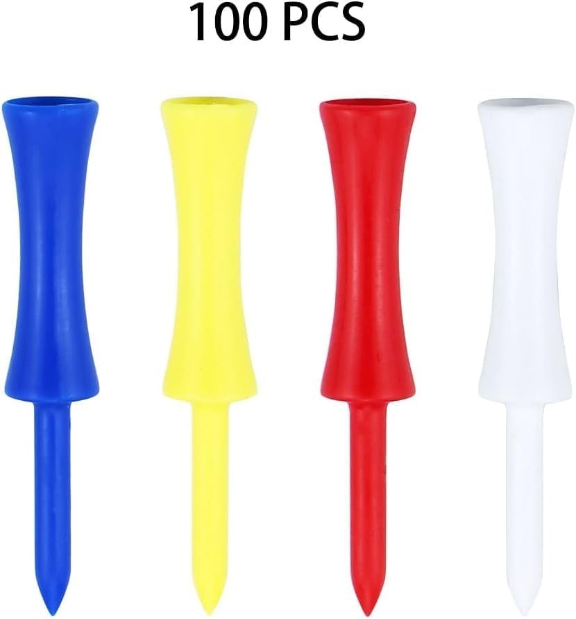 Golf Tees Plastic 100 Count 3-1/4, 2 3/4 Inch Tall Step down Tees Golf - Mixed C