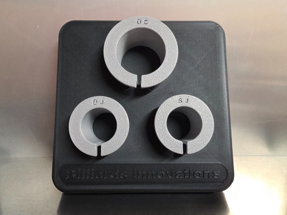 Tapered Pool Cue Butt Collet Set With Case (3 Piece Set)