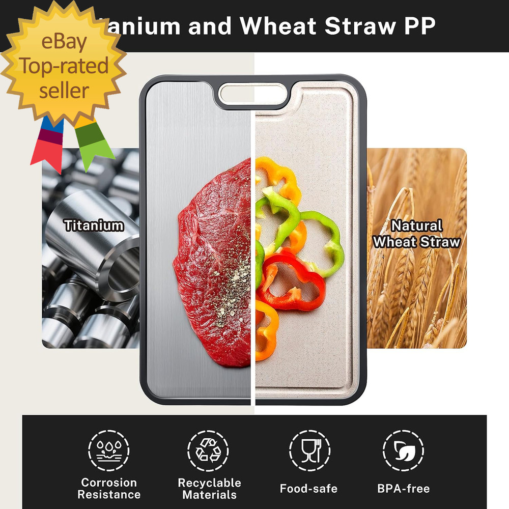 Titanium Cutting Board Double Sided Cutting Boards for Kitchen Pure Titanium