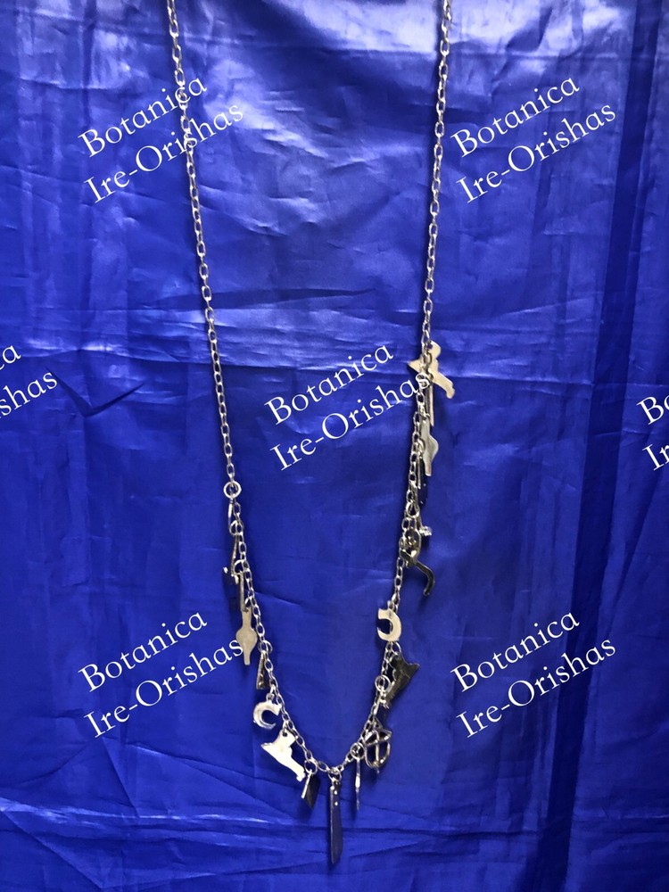 CADENA DE ACHABA PARA OGUN OGGUN SILVER COLOR RELIGION YORUBA