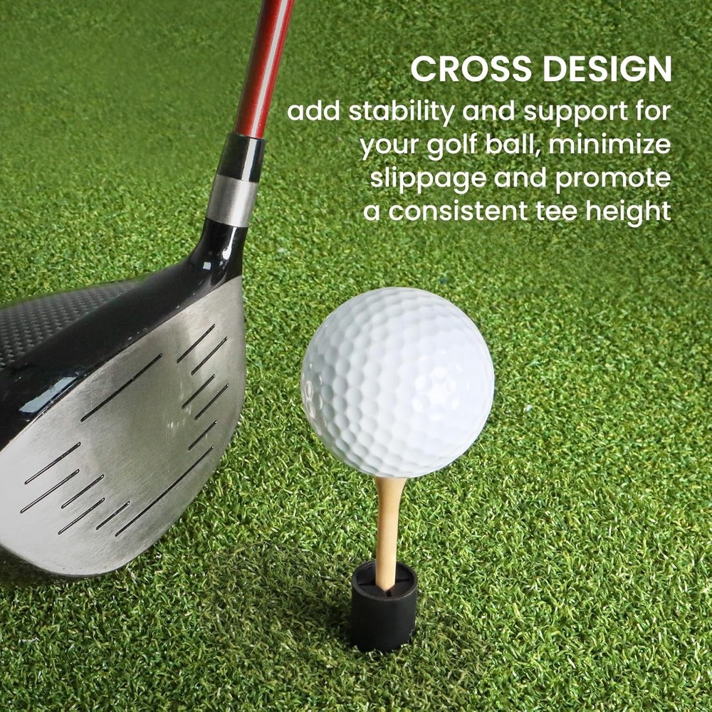 Golf Rubber Tee Driving Range Value 5 Pack for Indoor Outdoor Practice Mat, Tee