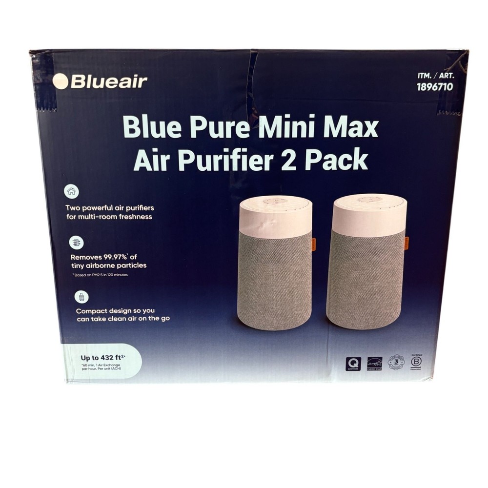 Blueair Pure Mini Max Air Purifier, 2 Pack