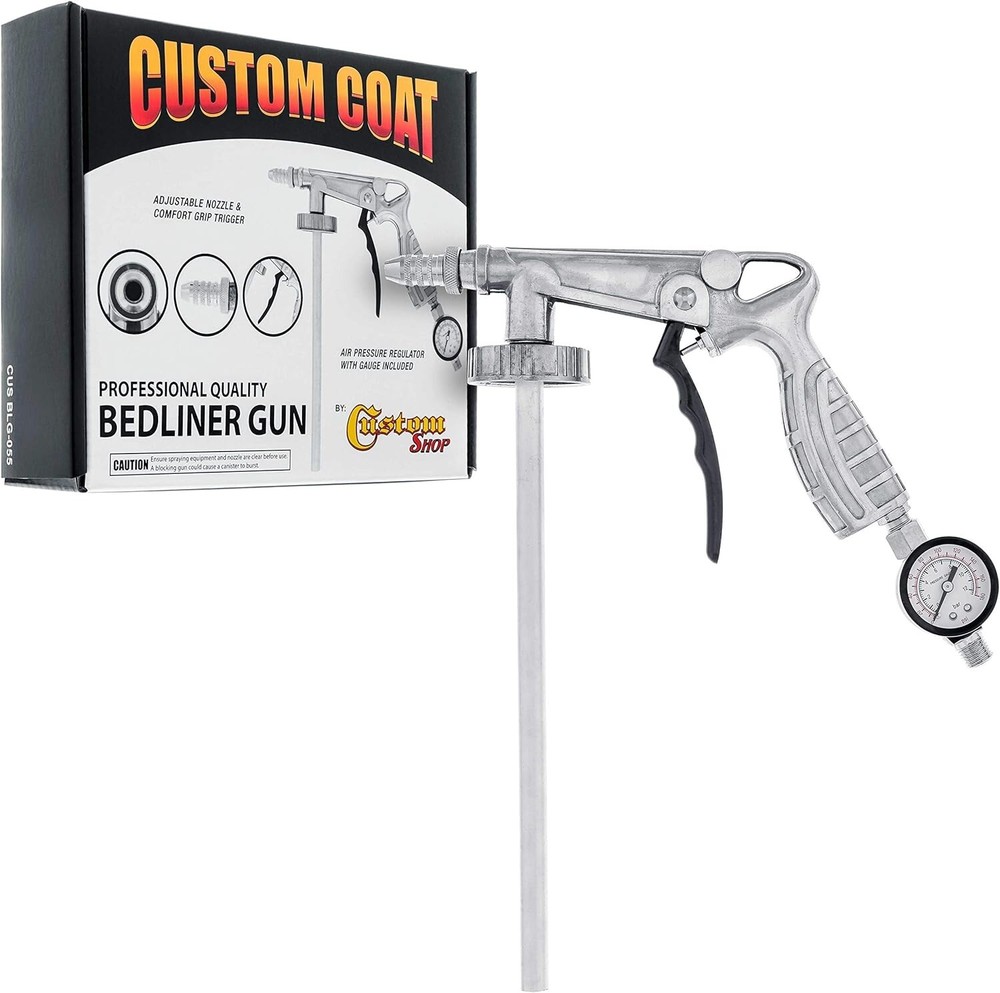Custom Coat Professional Variable Nozzle Bed Liner Spray Gun with Regulator