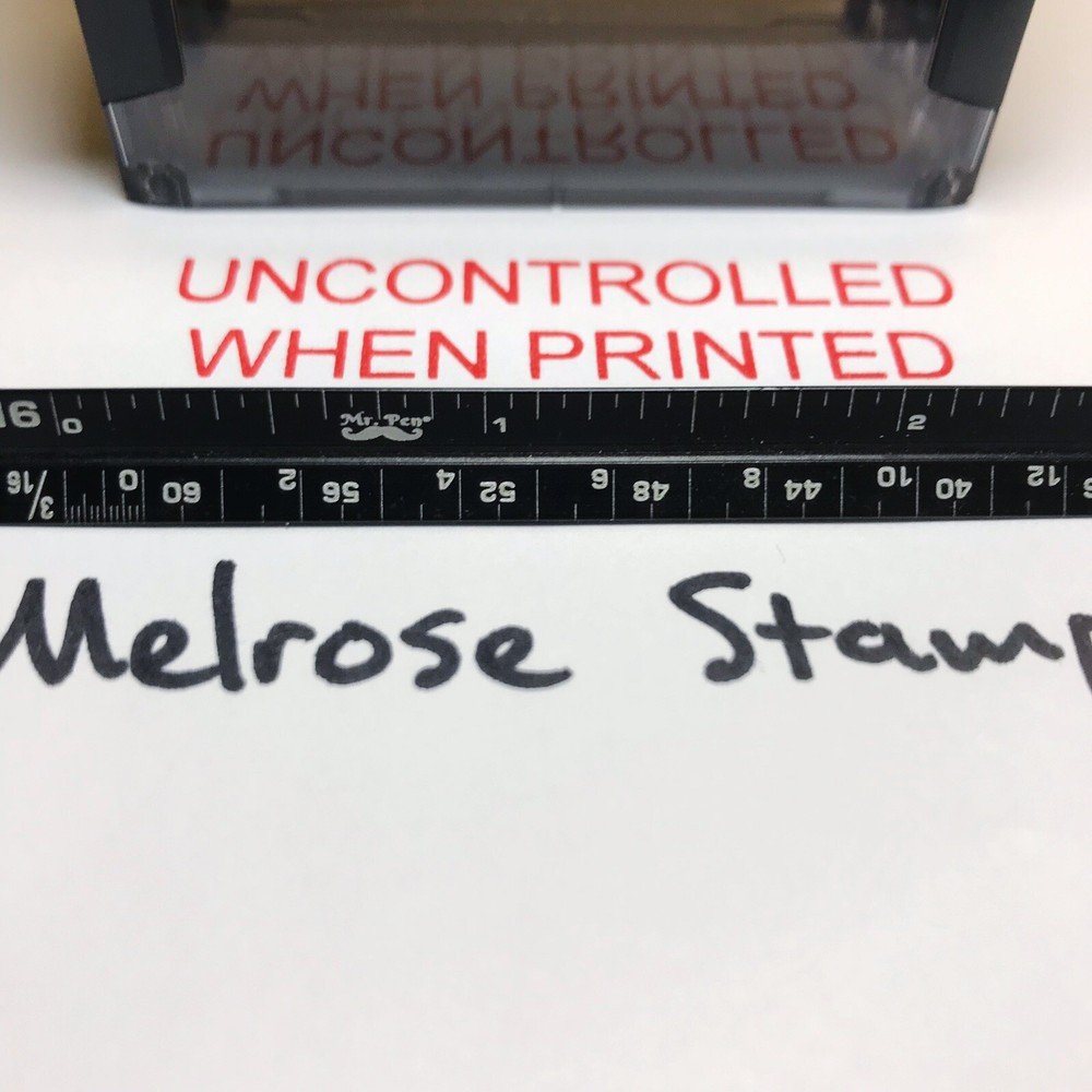 Uncontrolled When Printed Rubber Stamp Red Ink Self Inking Ideal 4913