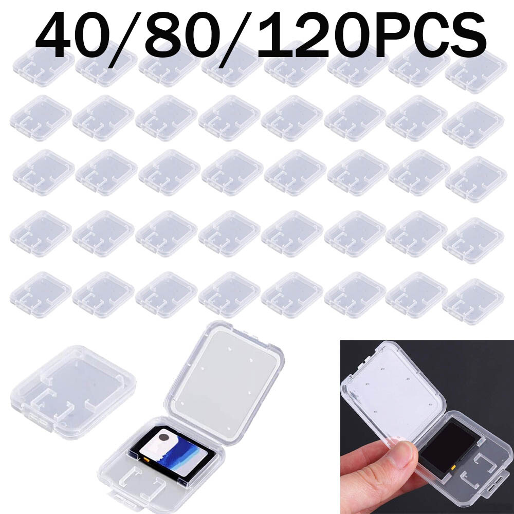40/80/120 pcs Case Holder for SD Memory Card Box Storage Hard Plastic