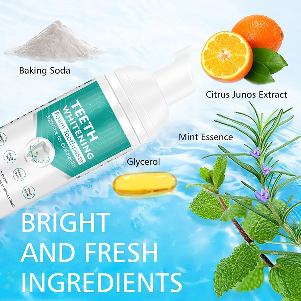 Foam Toothpaste 2PCS,Stain Removal for Sensitive Teeth,Teeth...