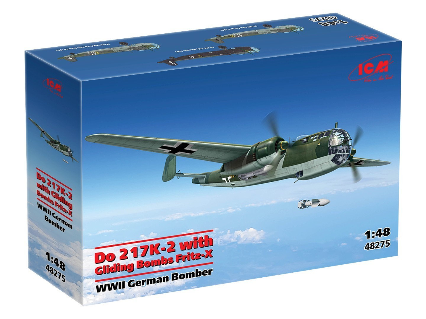 ICM 48275 WWII German bomber Do 217K-2 with Gliding bombs Fritz-X 1/48