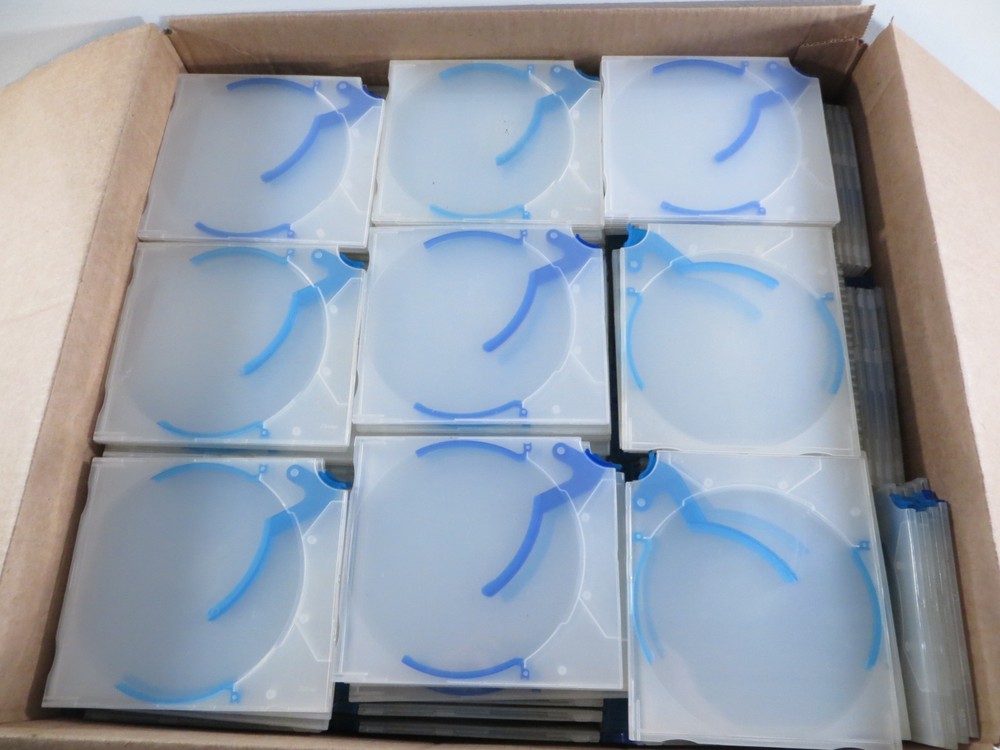 490 CD DVD Video Game Blue Slimline Storage Ejector Trigger Case Lot