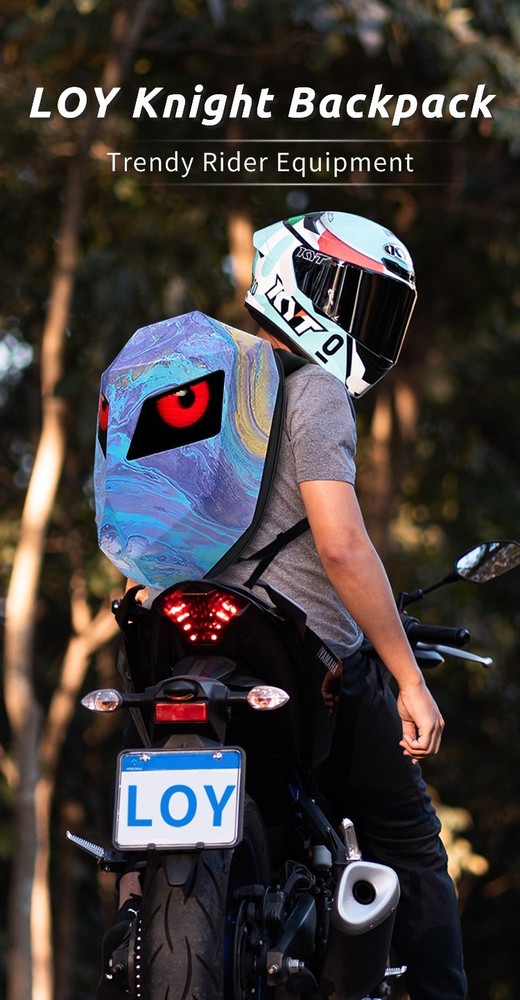 Animated Eyes LED Backpack - Programmable Moving Display, Cool Gamer Rucksack