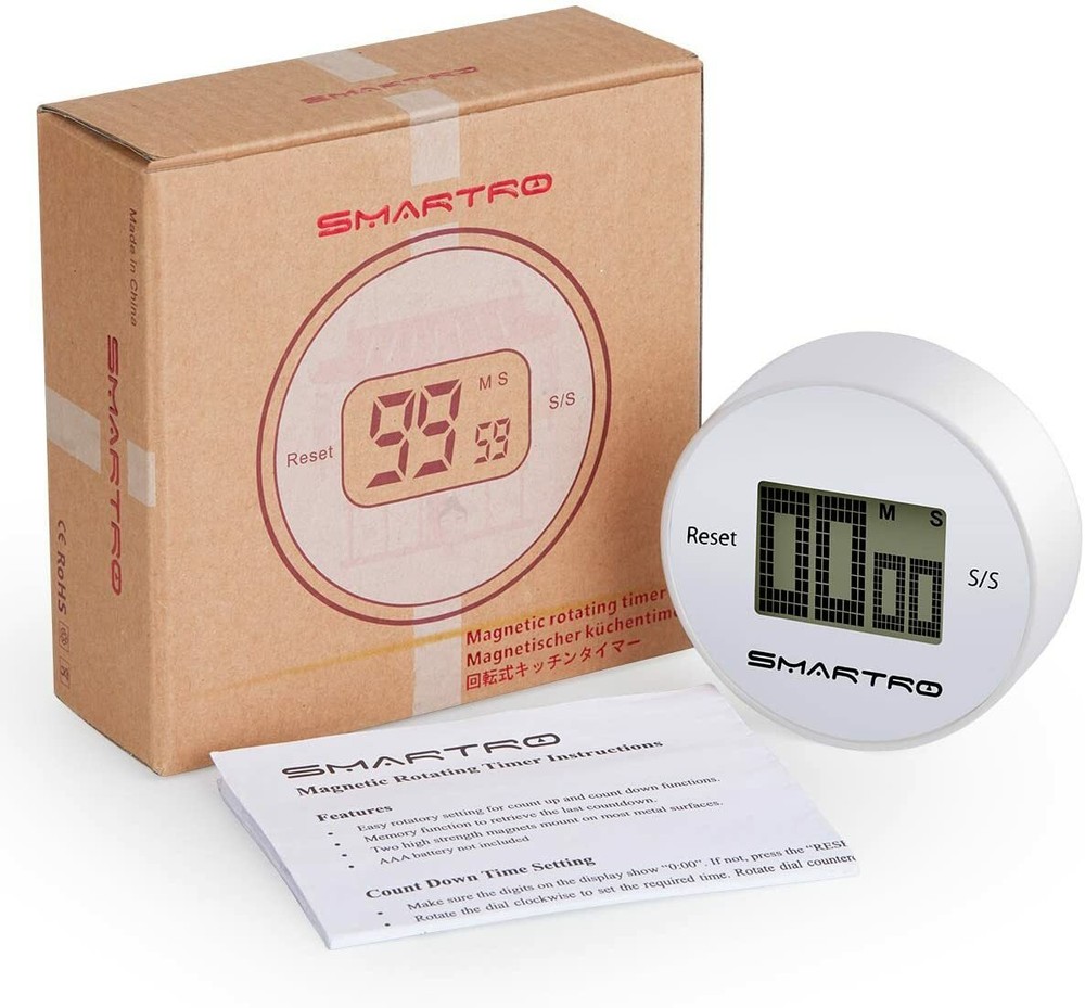 Cooking Set Timer Digital Countdown Loud Alarm Large Touch LCD w/ AAA Batteries