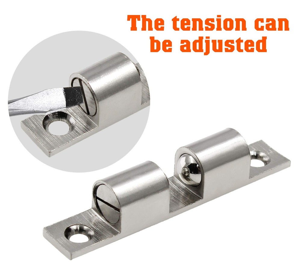 5Pcs 2.75"/ 70mm Double Ball Tension Roller Catch Latch, Solid Brass Hardware...