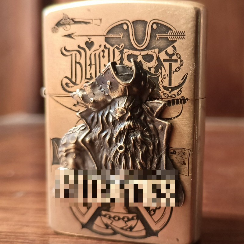 Brass Pirate Captain Emblem Lighter DIY Patch Accessory No Lighter