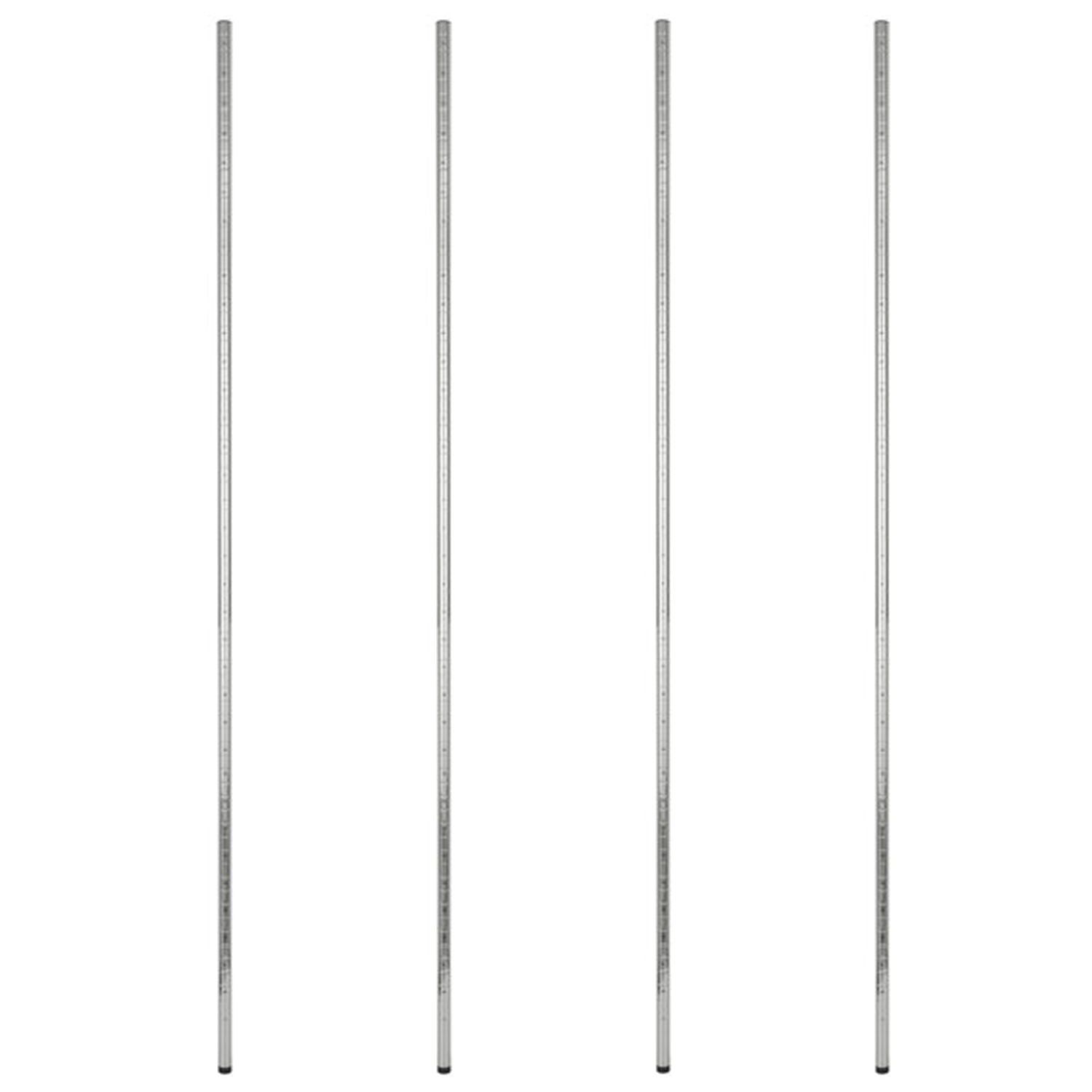 (4-Pack) Chrome Shelving Post Metal Wire 74" with Adjustable Footing (Post Only)