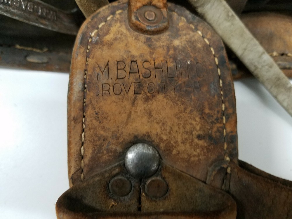 VINTAGE W.M. BASHLIN LINEMAN BELT POLE CLIMBING WITH SLIDING POLE STRAP