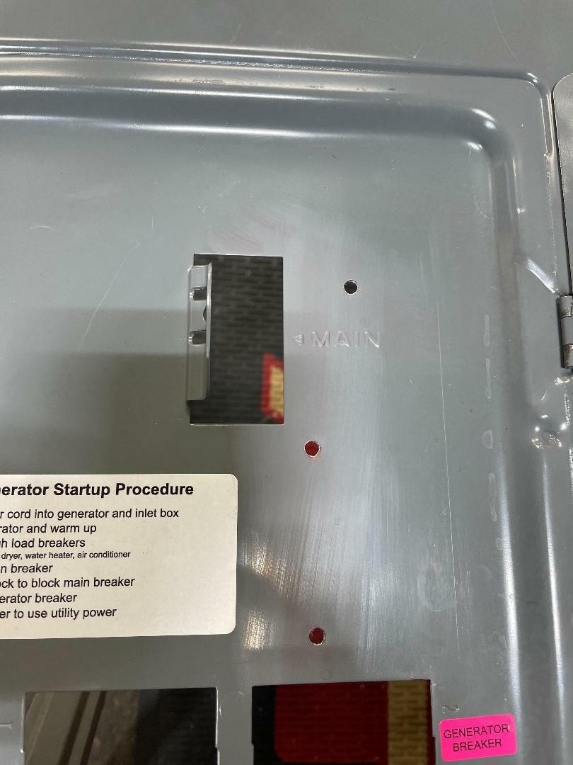 Generator Interlock Kit , Square D 200 Amp Panel