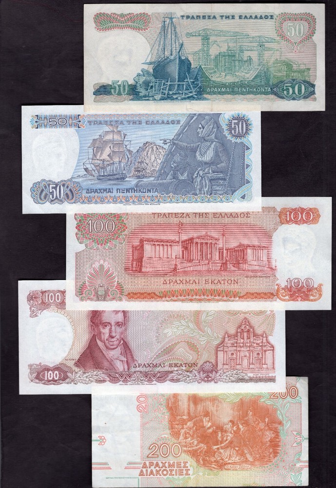 Greece. 9 Banknotes.