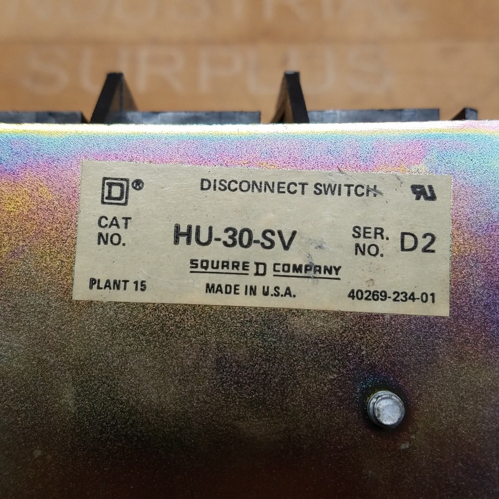 Square D HU-30-SV 3 Pole Disconnect Switch - USED