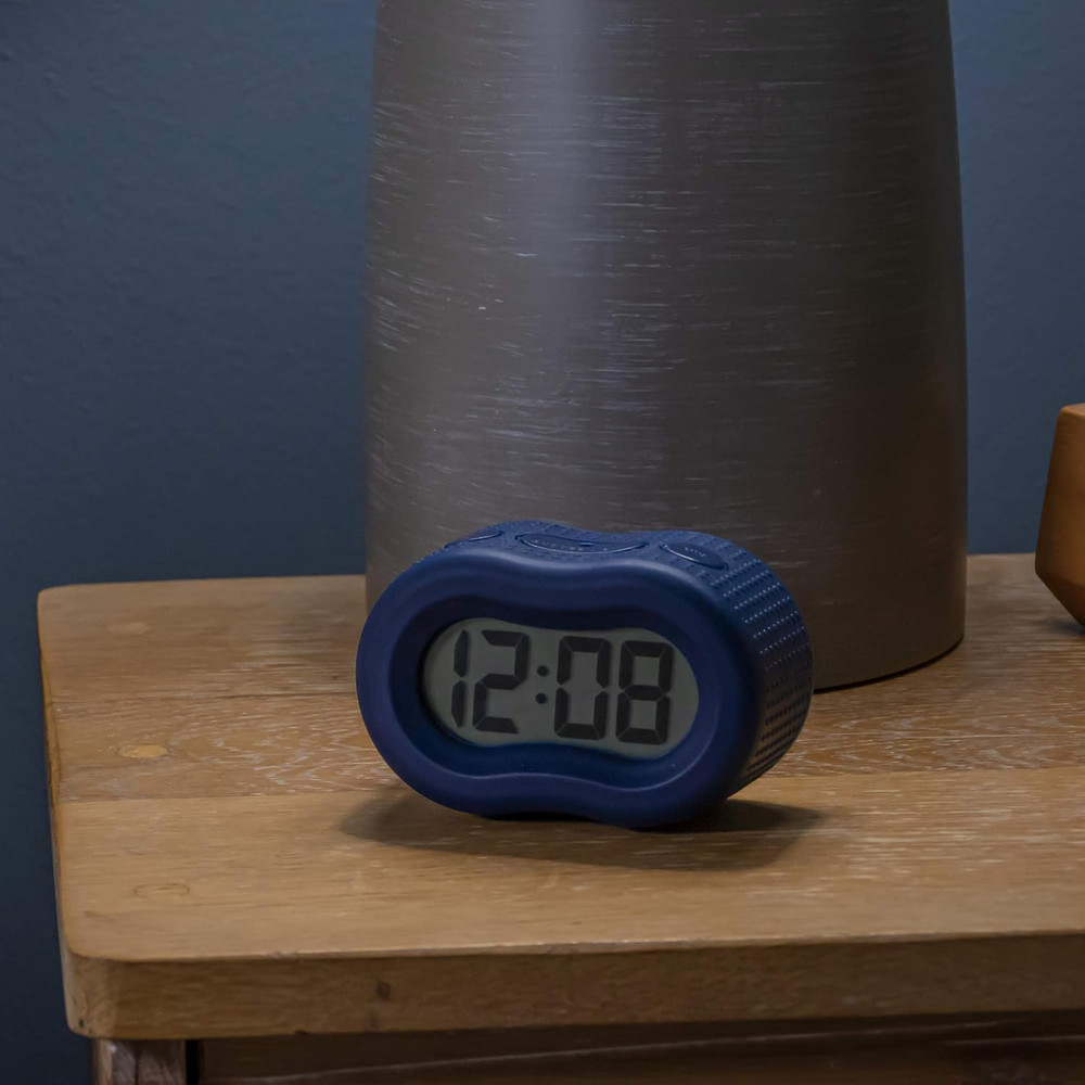 Smartlight Digital Rubber Outer Shell Alarm Clock for Bedrooms Travel, Simple Op