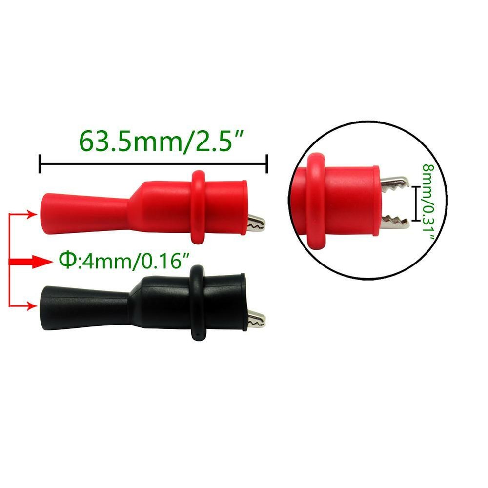 One pair Multi Meter Crocodile Clip For test probe Black Red US Ship