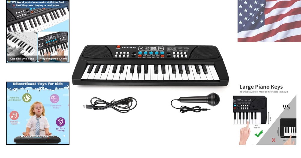 Creative 37-Key Beginner Piano Keyboard for Kids Ages 3-6 with Record Function
