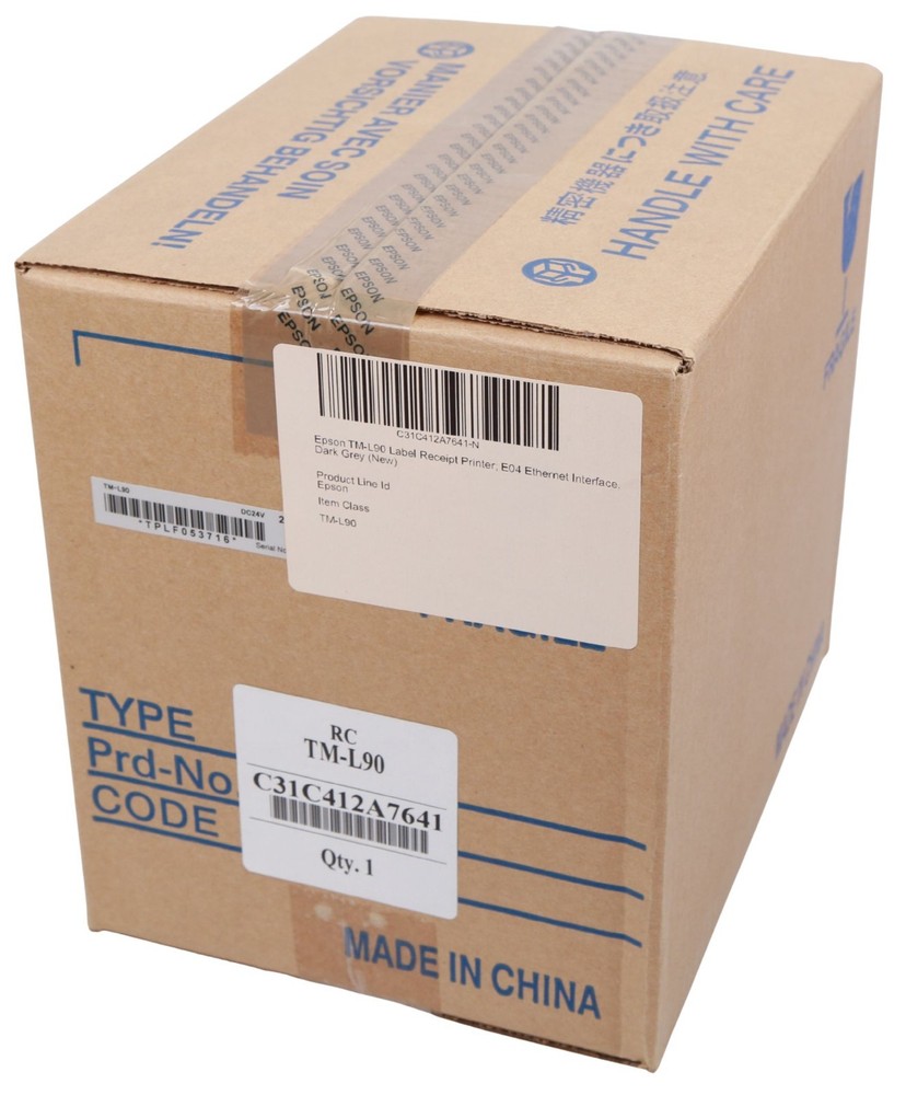 Epson TM-L90 Label Receipt Printer; E04 Ethernet Interface, Dark Grey (New)