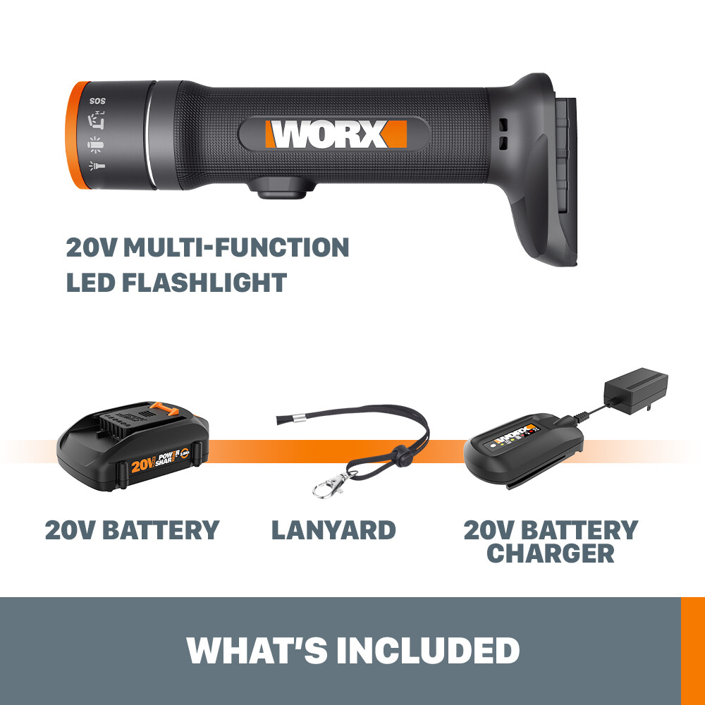 WX027L Worx 20V MaxLithium Cordless Multi-Function LED Flashlight