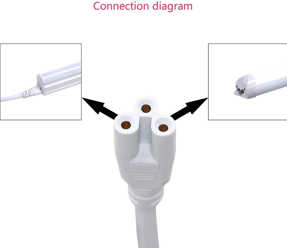 5FT POWER CABLE With Switch For T8 Integrated LED Tube Light Replacement