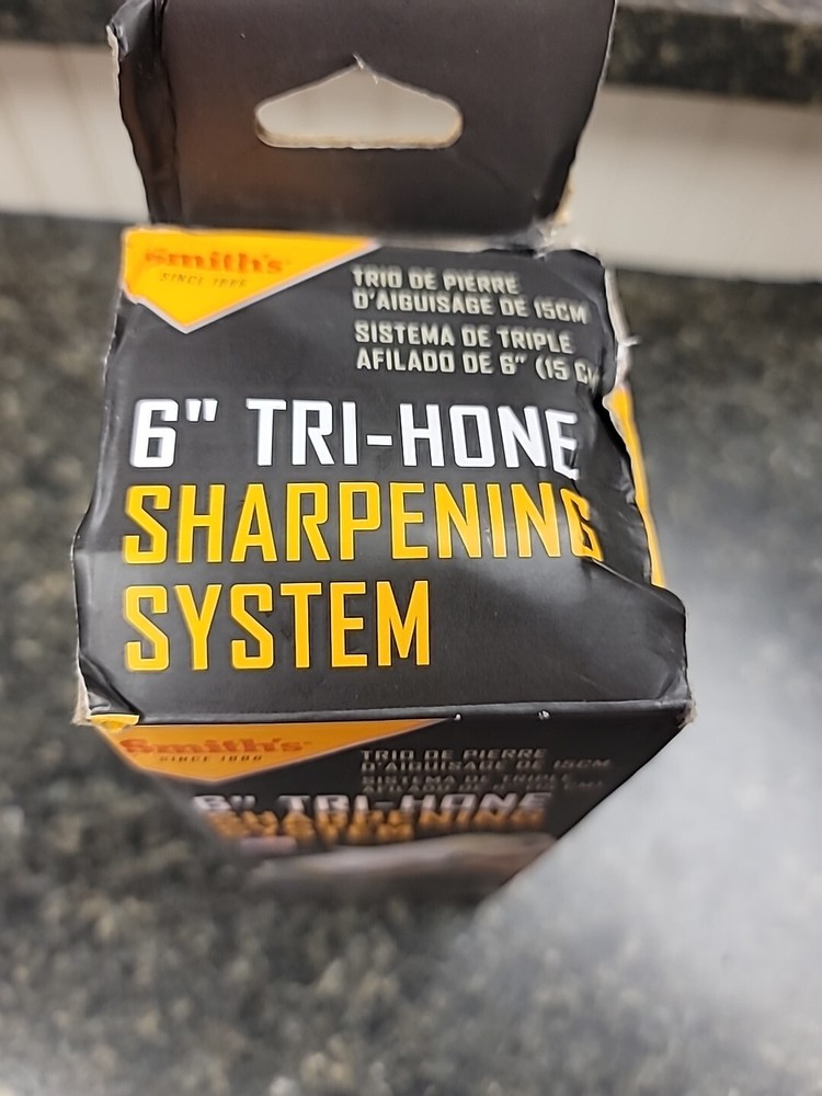 Smith's Sharpener 6" Tri-Hone Sharpening System Med/Fine/Coarse Knives & Tools