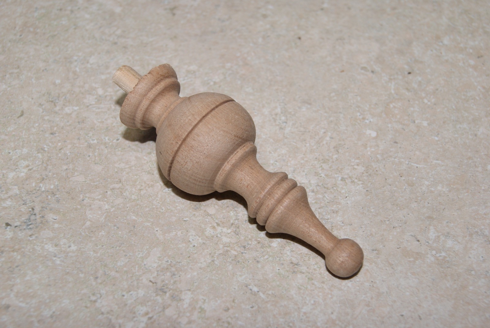 HARDWOOD FULL ROUND FINIAL 3 3/4 tall NEW MANTEL CLOCK PART