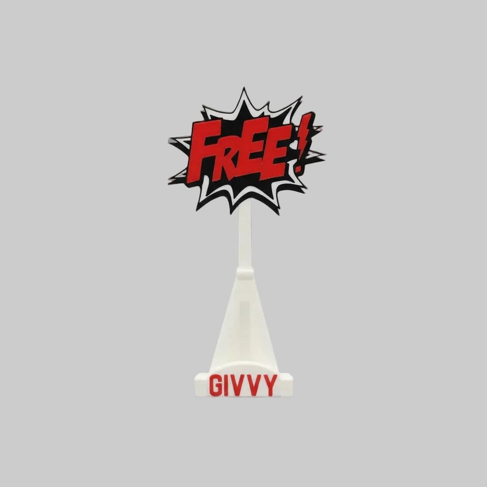 3D Printed FREE! Givvy Card Stand - White/Red