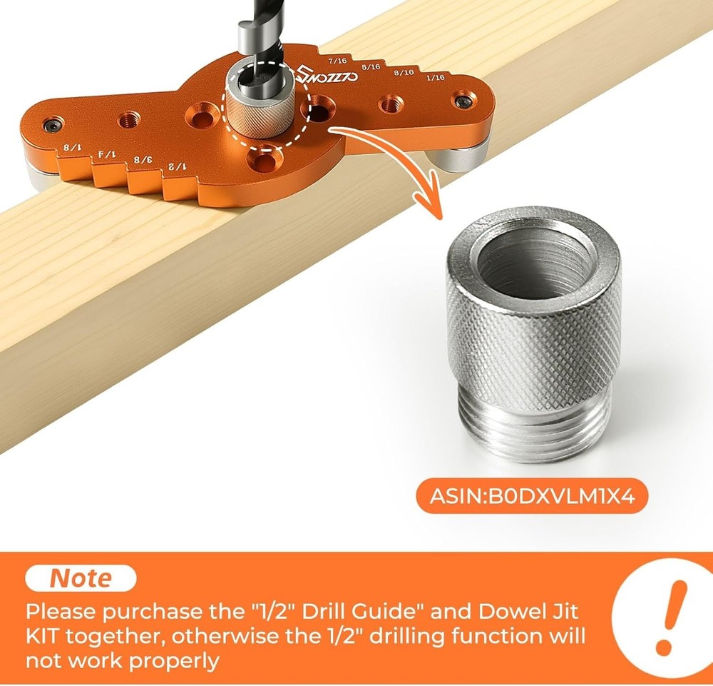 Dowel Jig Kit for Floating Shelf Bracket & 1/2" X 11.8" Drill Bit Self-Centering