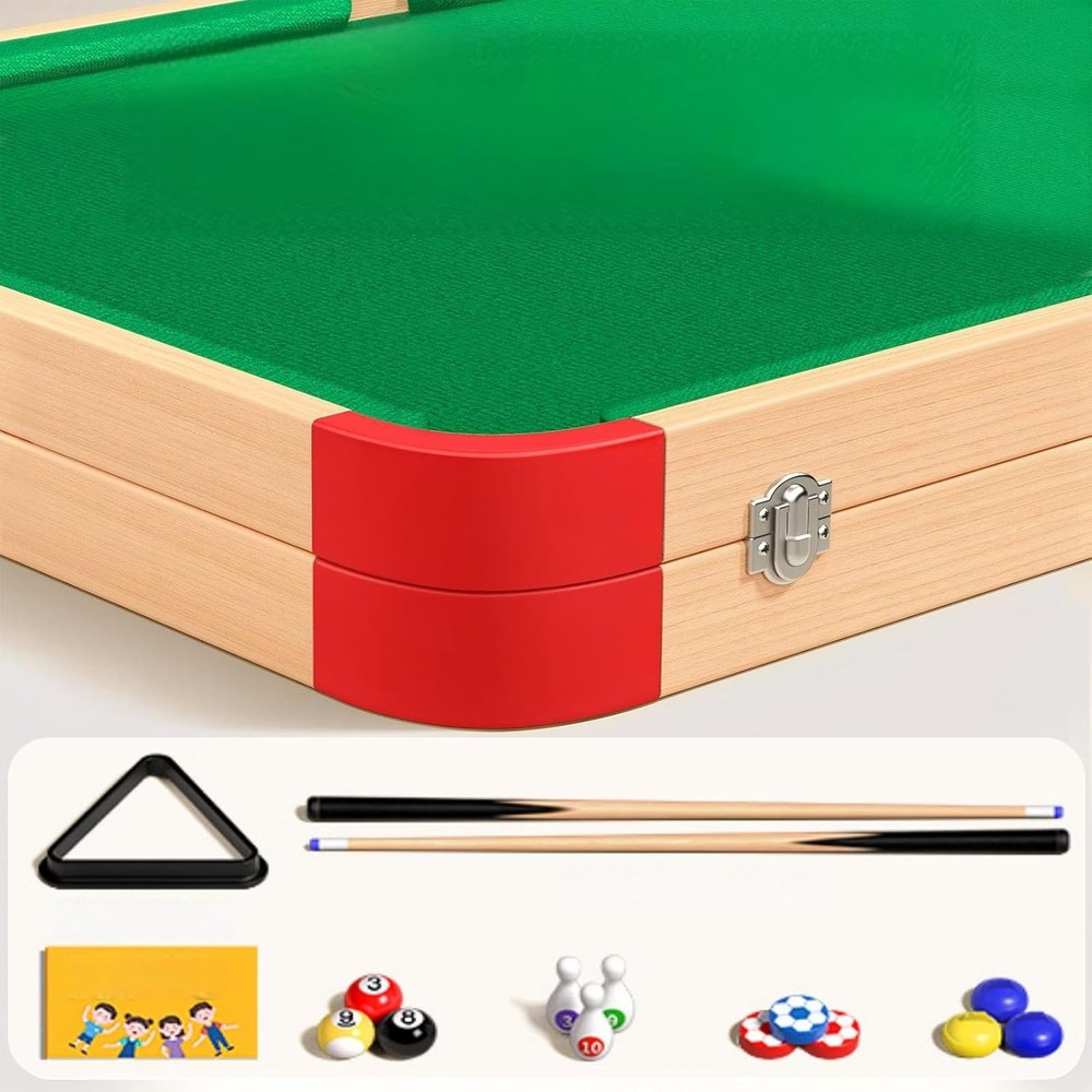 6 in 1 Multi-Functional Pool Table – Portable Billiards Game Table for Kids & Ad